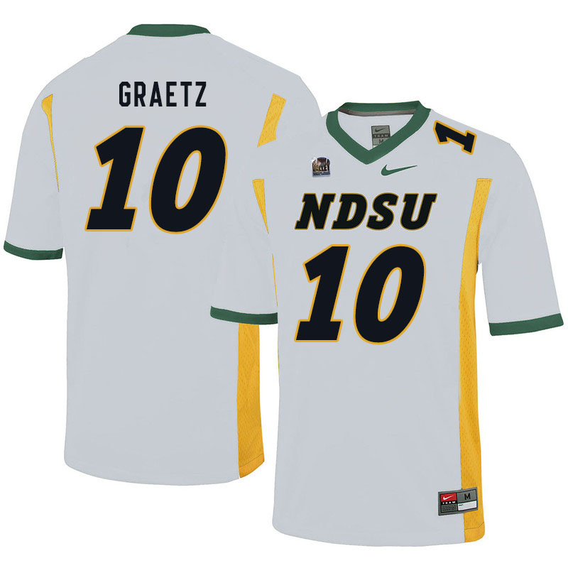 Men #10 Logan Graetz North Dakota State Bison College Football Jerseys Sale-White